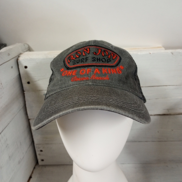 Ron Jon Surf Shop Hat Cocoa Beach FL One of a Kind Adjustable Cap Gray Embroider - Picture 1 of 8